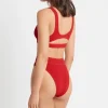 Outlet Baywatch Red The Savannah Bottom | Gone Bananas Beachwear | San Diego Minimal Coverage Bottom | High Waist Bottom
