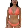 Fashion Beachy Coral Cosita Buena Triangle Halter Top | Gone Bananas Beachwear Halter Top | Cup Size Top