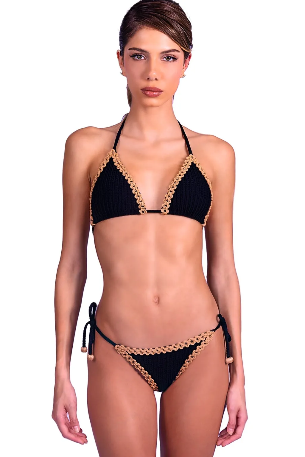 black_cotton_chain_bikini_0.webp Online Cotton Chain Bikini Top Triangle Top
