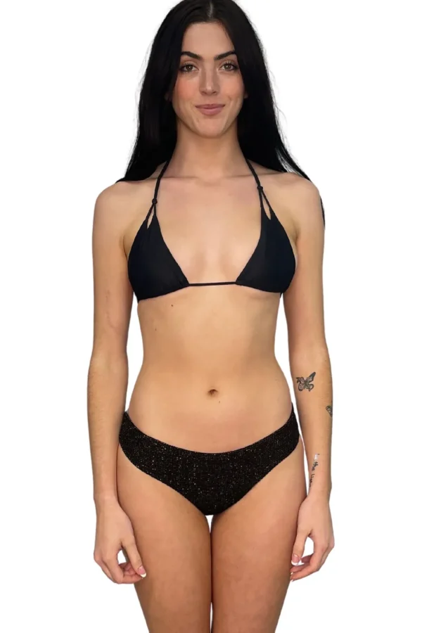 Clearance Crinkle Lurex Reversible Classic Bikini Bottom | Gone Bananas Beachwear Full Coverage Bottom