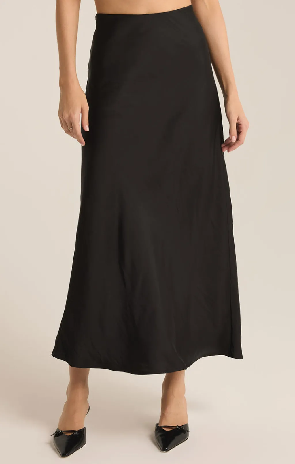 black_europa_poly_sheen_s_1.webp Sale Europa Poly Sheen Skirt Shorts, Pants And Skirts