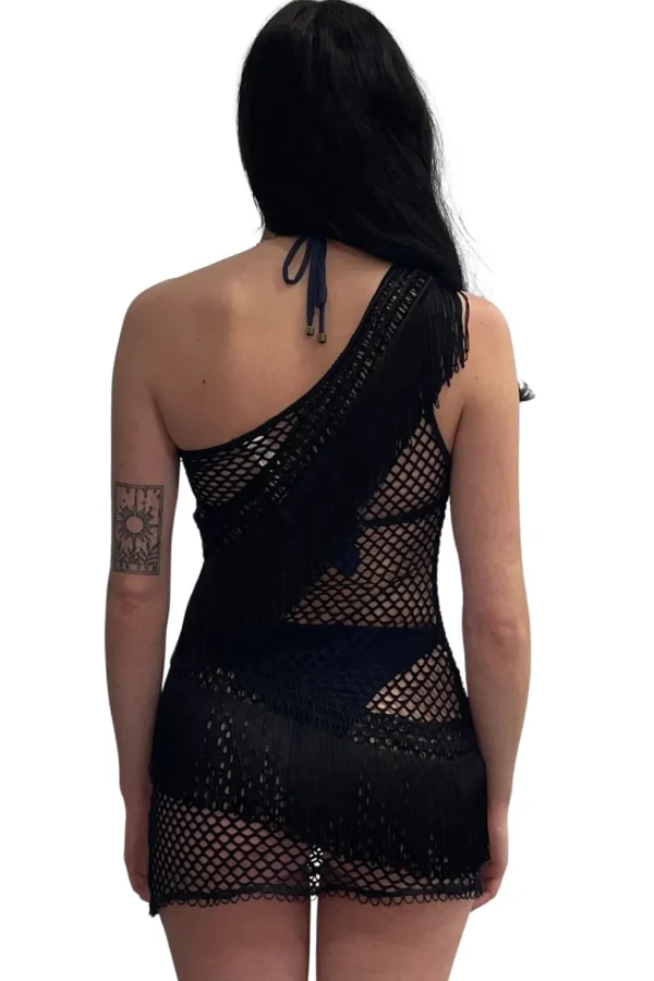 Online Fish Net One Shoulder Dress | Gone Bananas Beachwear | San Diego Cover Ups