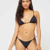 Hot Black Pointelle Rib Brittany Bikini Top Triangle Top