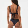Hot Black Quinn Bikini Bottom | Gone Bananas Beachwear | San Diego | Swim Minimal Coverage Bottom | High Leg Bottom