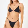 Best Black Ribbed Lindsay Bikini Top Triangle Top