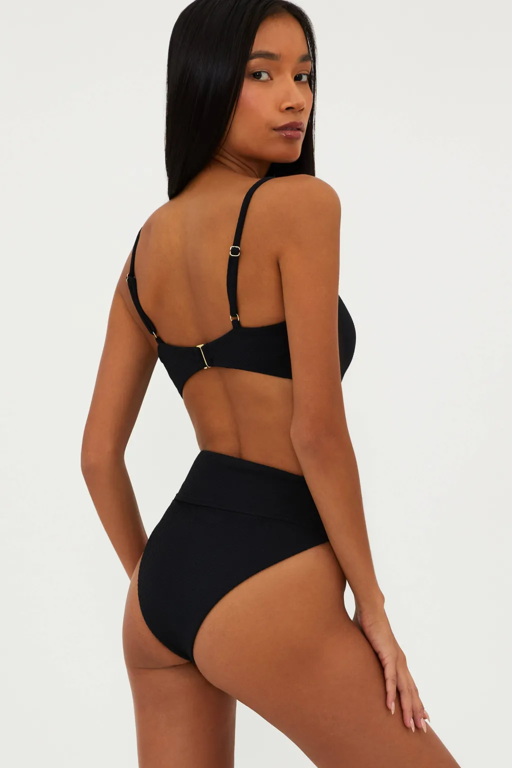 black_waffle_highway_bott_0.webp Outlet Waffle Highway Bottom | Gone Bananas Beachwear | San Diego Moderate Coverage Bottom