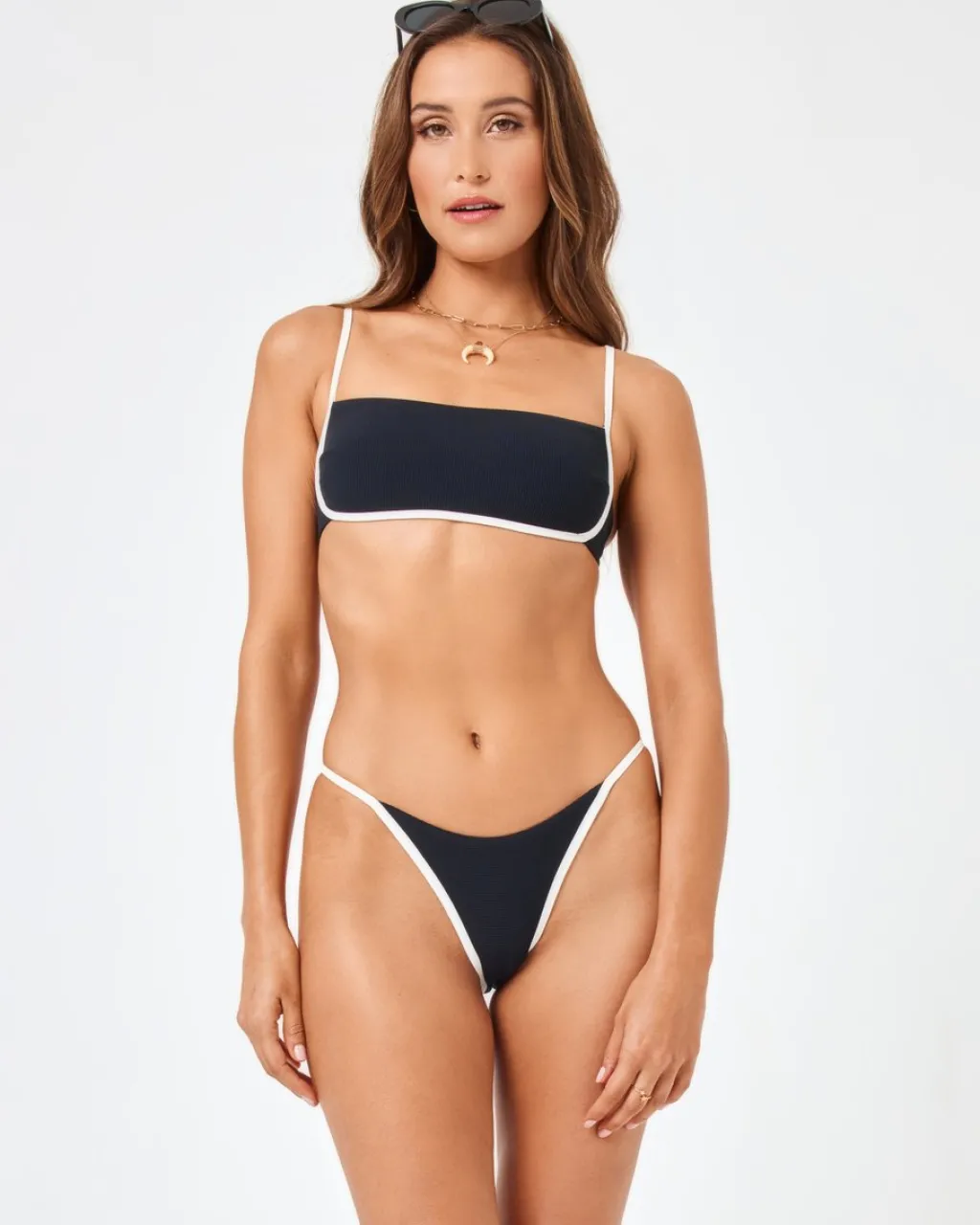 blackcream_ribbed_hazel_b_0.webp Best Black/Cream Ribbed Hazel Bikini Top Bralette Top