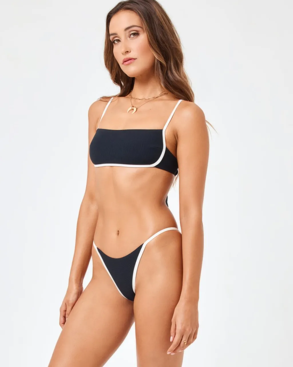 blackcream_ribbed_hazel_b_2.webp Best Black/Cream Ribbed Hazel Bikini Top Bralette Top