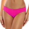 Clearance Blazing Pink Wavy Baby Seamless Full Ruched Back Bottom | Gone Bananas Beachwear Ruched Bottom | Full Coverage Bottom