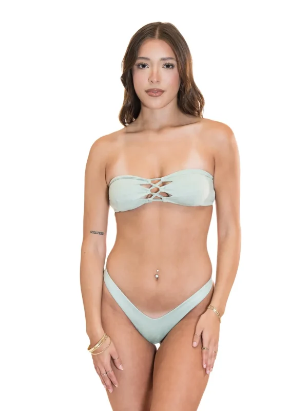 Clearance Boho Mint High Leg Thong Bottom Minimal Coverage Bottom | High Leg Bottom