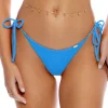 Online Caribe Blue Wavy Baby Seamless Wavy Ruched Back Brazilian Tie Side Bot Tie Side Bottom | Minimal Coverage Bottom