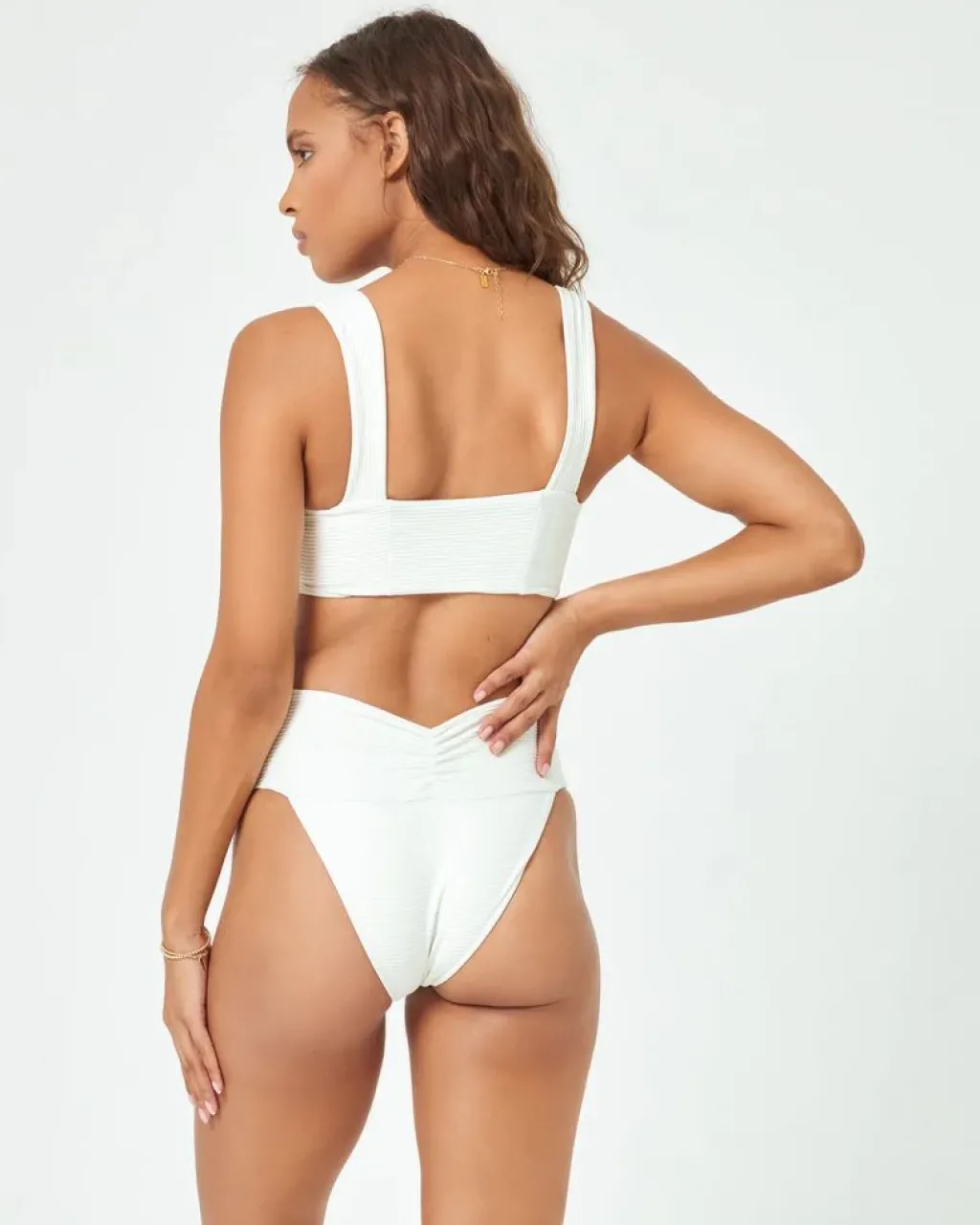 cream_eco_chic_repreve_ba_0.webp Sale Cream Eco Chic Repreve Bardot Bikini Bottom Minimal Coverage Bottom | High Waist Bottom
