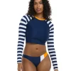 Hot Maritime Let It Be Crop Rashguard Cover Ups