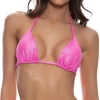 Discount Metallic Pink Luminous Seamless Triangle Top Triangle Top