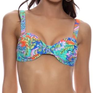 Clearance In the Groove Wide Strap Ruched Underwire Top Underwire Top