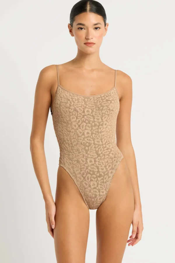 Clearance Oat Leopard Low Palace One Piece High Leg One Pieces