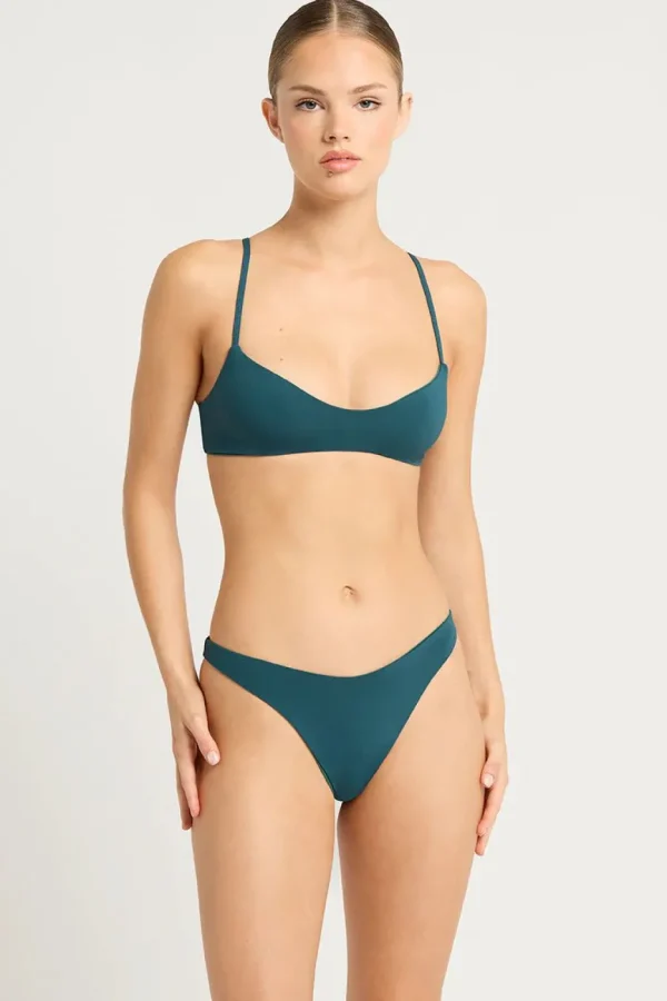 Outlet Petrol Blue/Forest Sia Brief Bottom Thong Bottom | Minimal Coverage Bottom