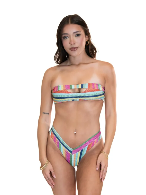 Sale Rainbow Sparkle V Front Bottom Brazilian Bottom | Minimal Coverage Bottom