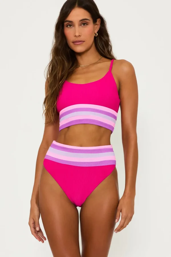 Clearance Raspberry Colorblock Millie Bottom Moderate Coverage Bottom