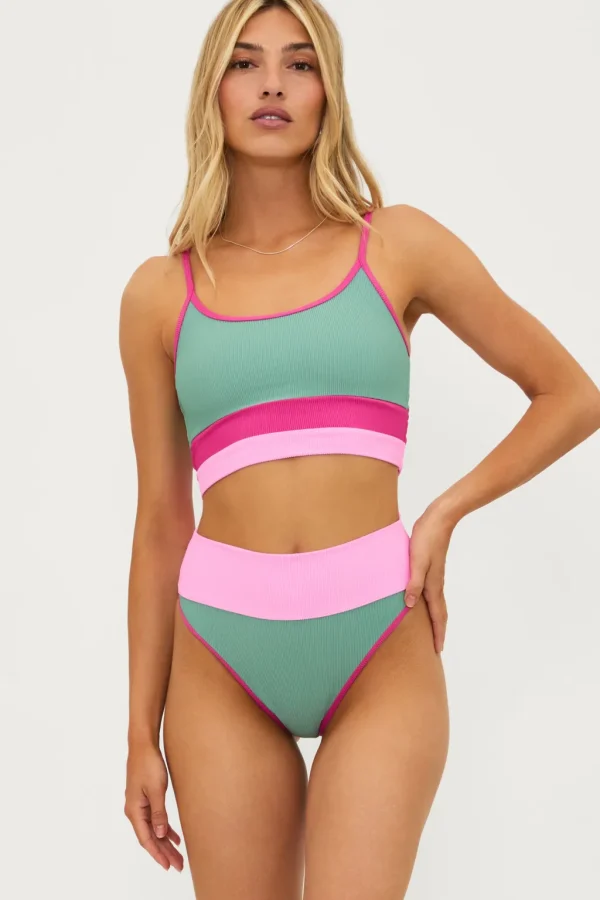 Hot Sage Bloom Colorblock Emmy Bottom Moderate Coverage Bottom
