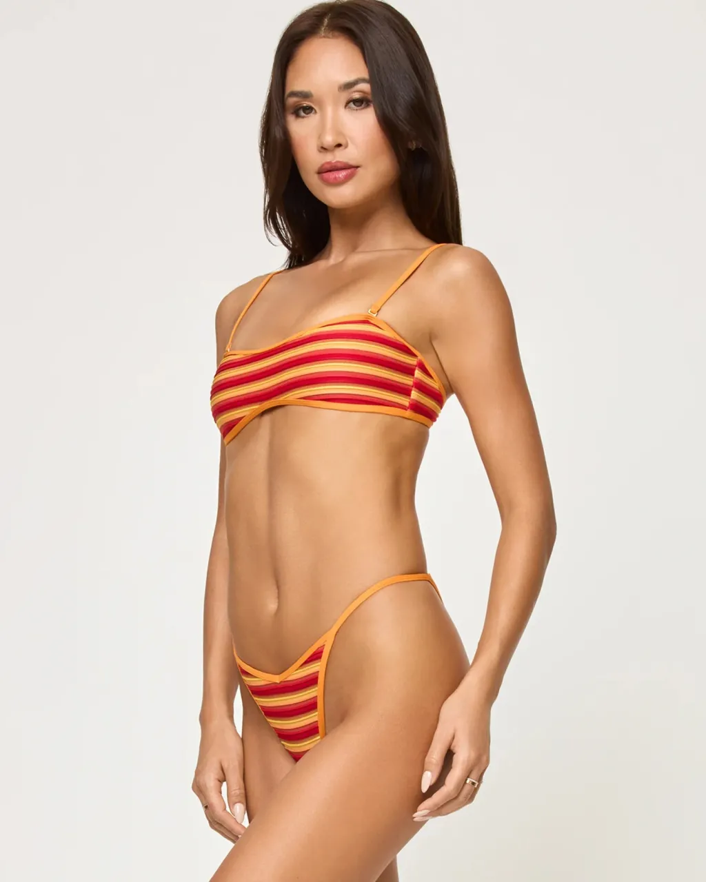 sunset_stripe_pixie_bitsy_2.webp Online Sunset Stripe Pixie Bitsy Bottom Minimal Coverage Bottom | High Leg Bottom
