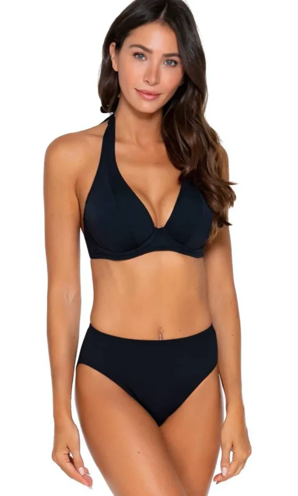 Best Solids Muse Underwire Halter Top at Gone Bananas Beachwear, SD Cup Size Top