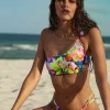 Hot Tropical Illusions One Shoulder Lace Back Top One Shoulder Top